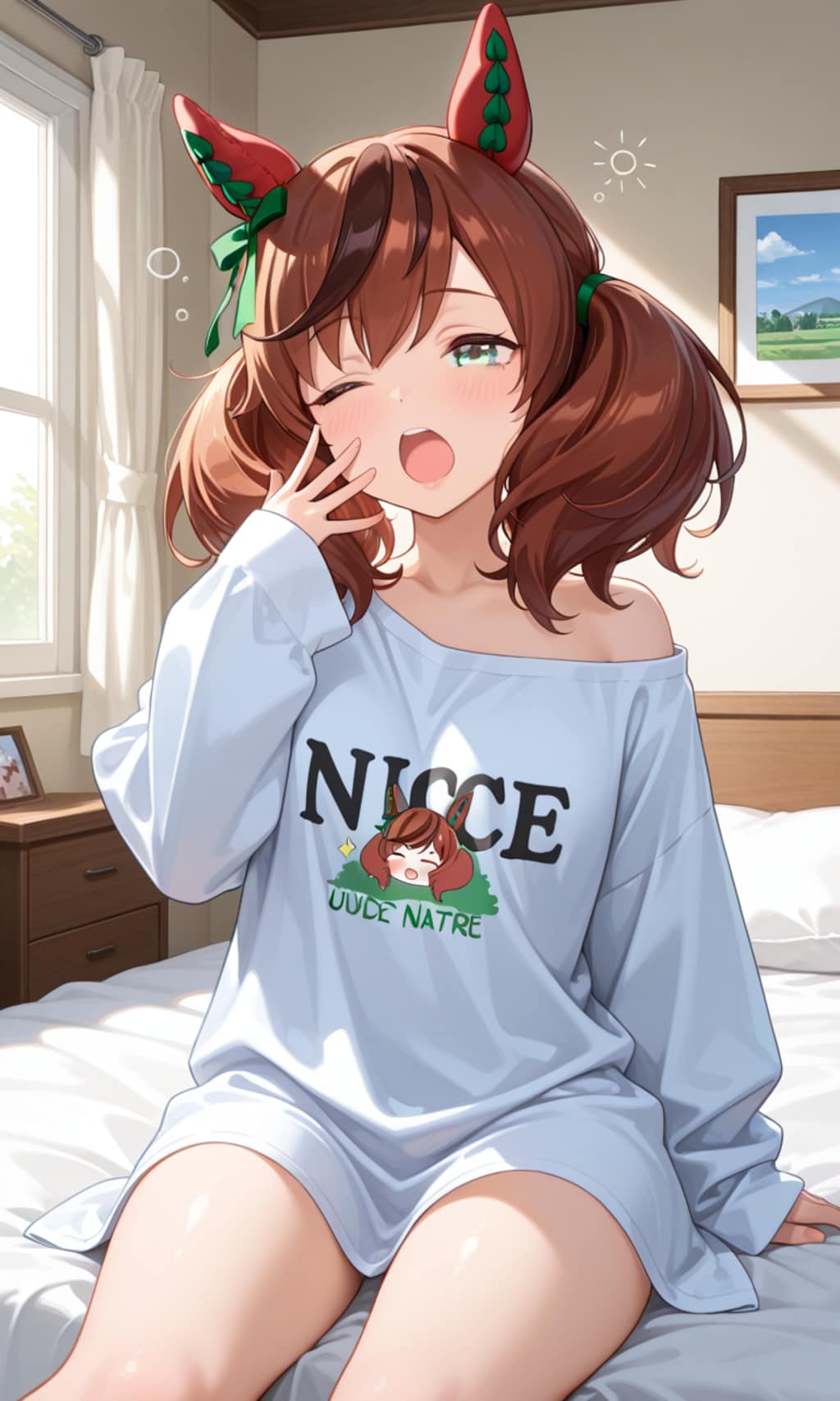 ぶかぶかの彼シャツで寝ていたネイチャさん