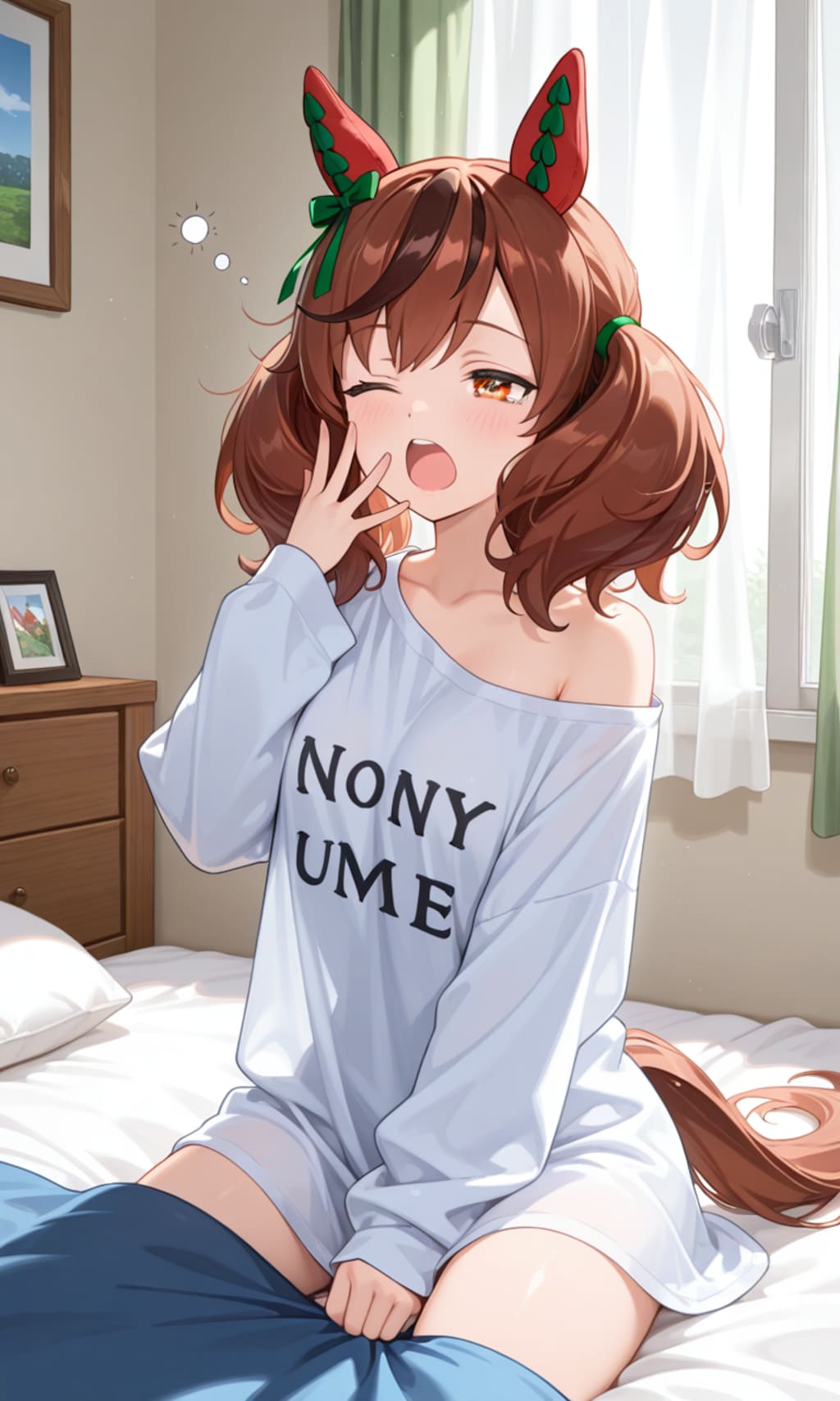 ぶかぶかの彼シャツで寝ていたネイチャさん