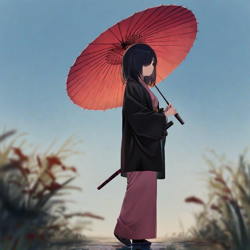 傘と着物