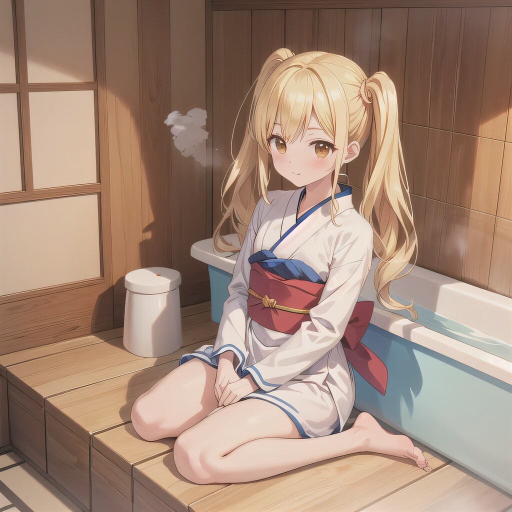 金髪ロングでお風呂の少女１６