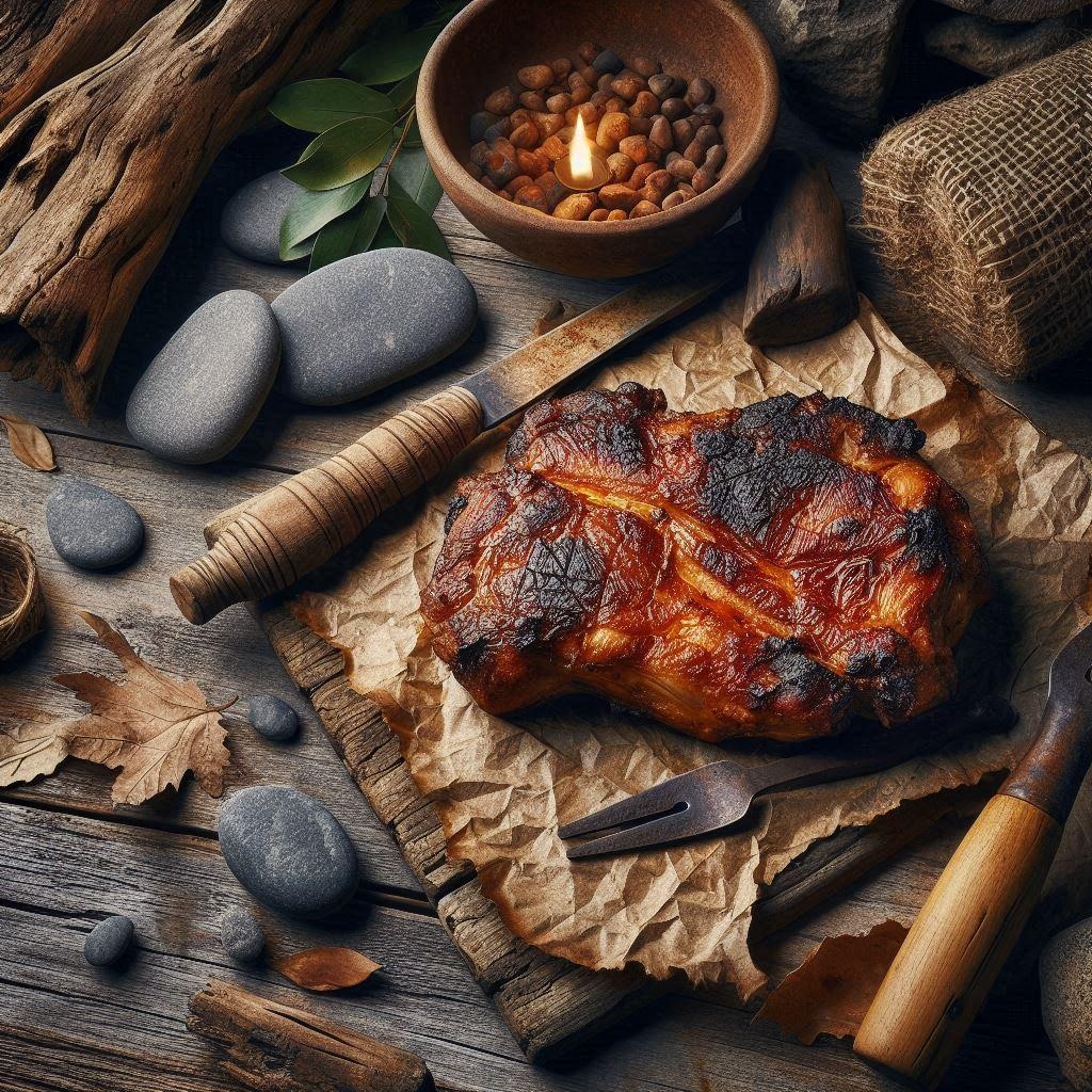 原始時代のこんがり肉