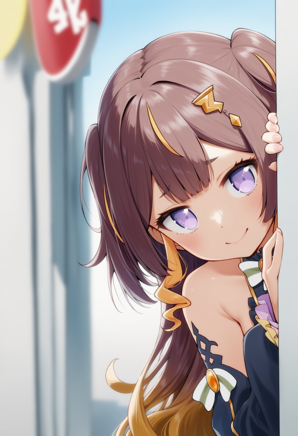 アーニャさんが物陰からジッと見つめているだけ