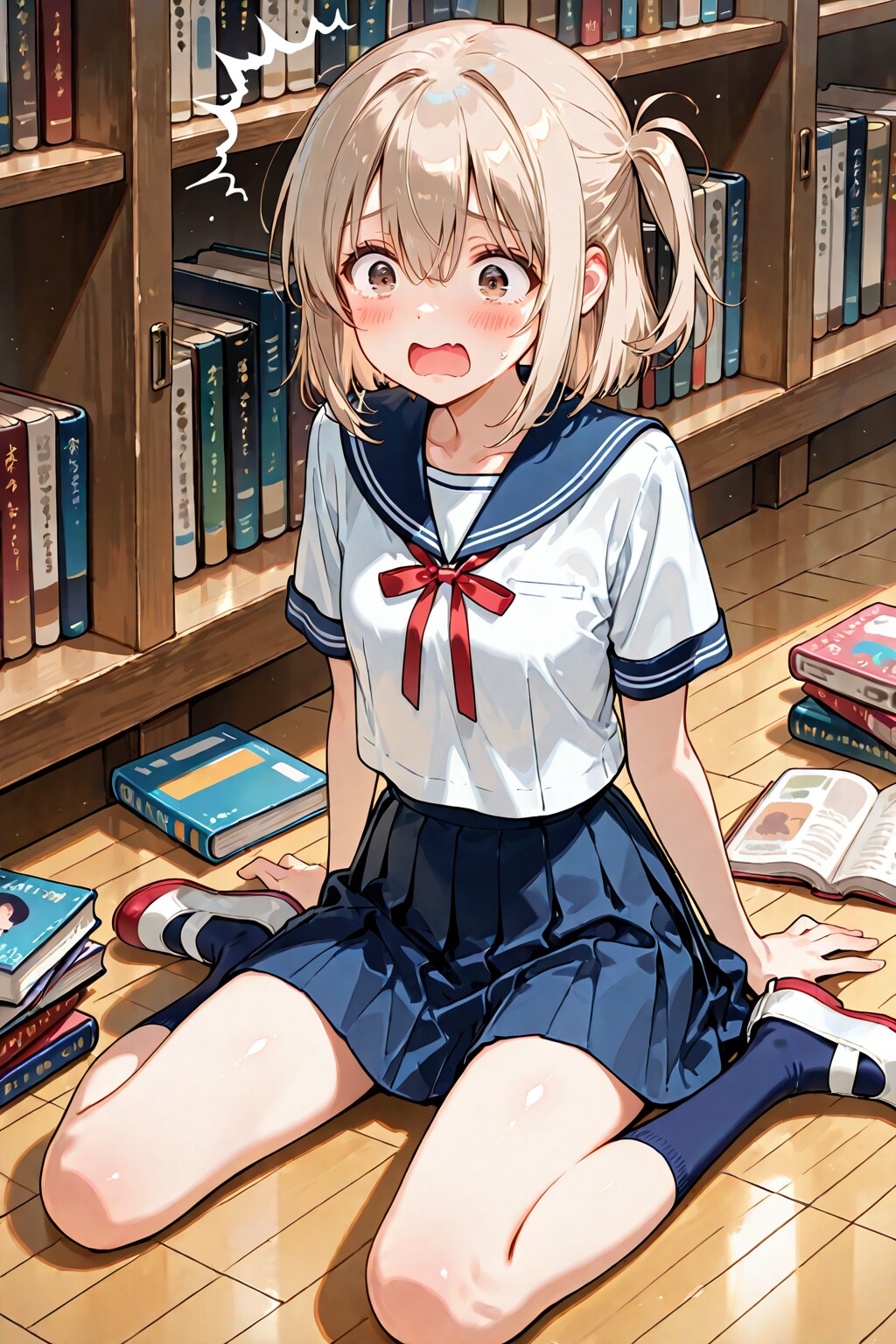 【借】本をバラ撒いてしまったフユミちゃん | の人気AIイラスト・グラビア