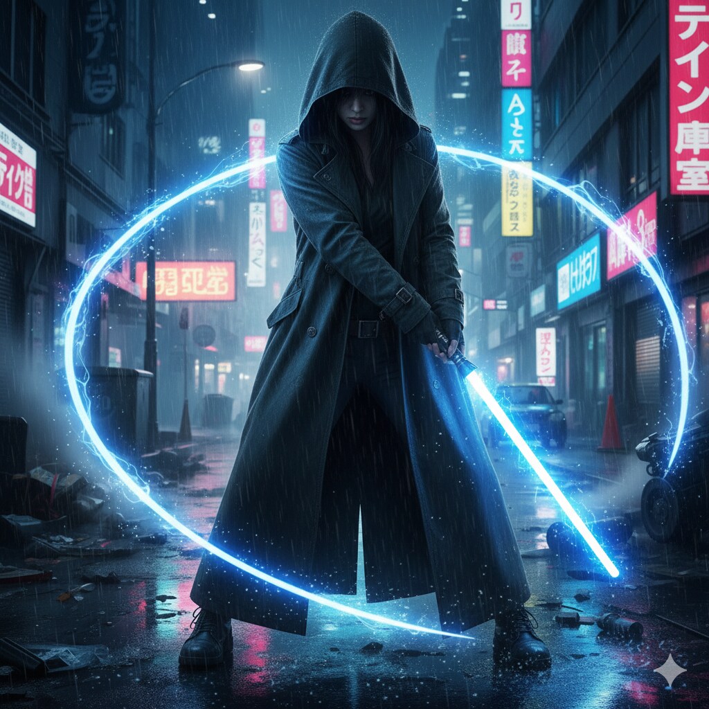 光る剣