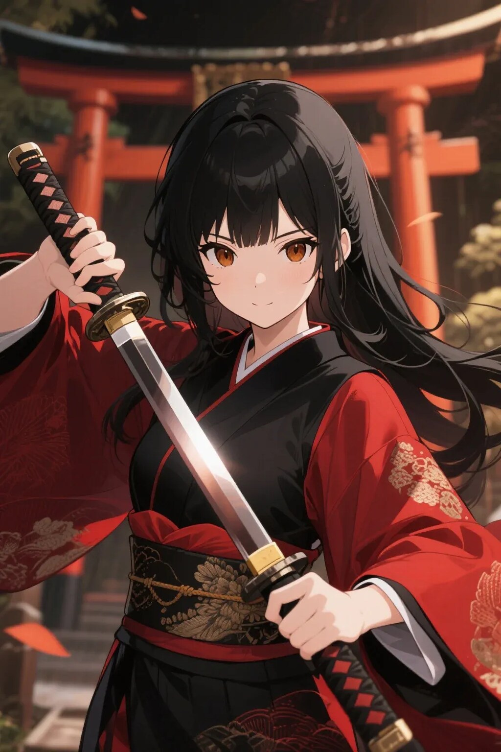 日本刀を持つ巫女刀士さくらちゃん