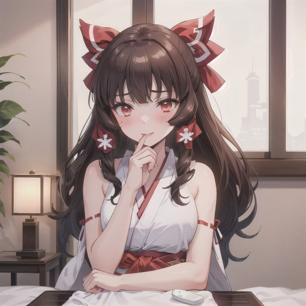 黒髪ロングで巫女服の少女１９