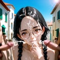 眼鏡っ子_勢いのある射精 5枚目