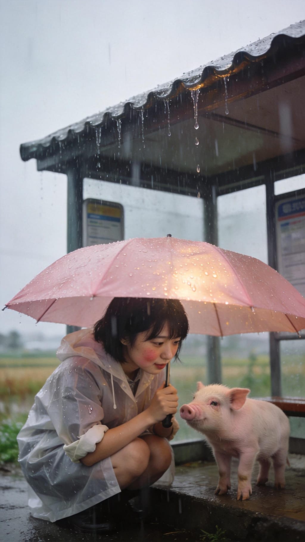 A Tiny Friend in the Rainlight