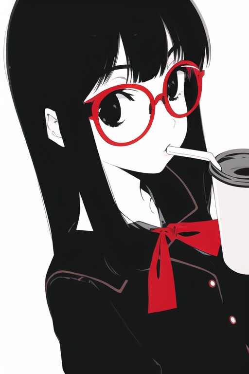 眼鏡っ娘な彼女20(べた塗り風)