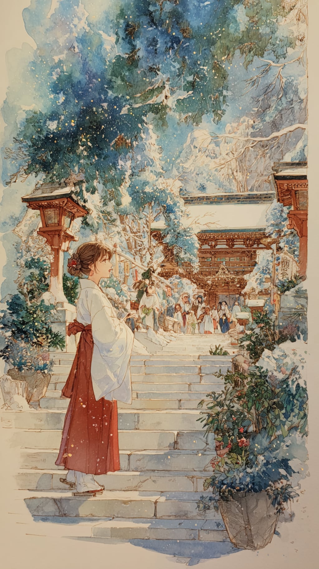 年末年始の神社の巫女