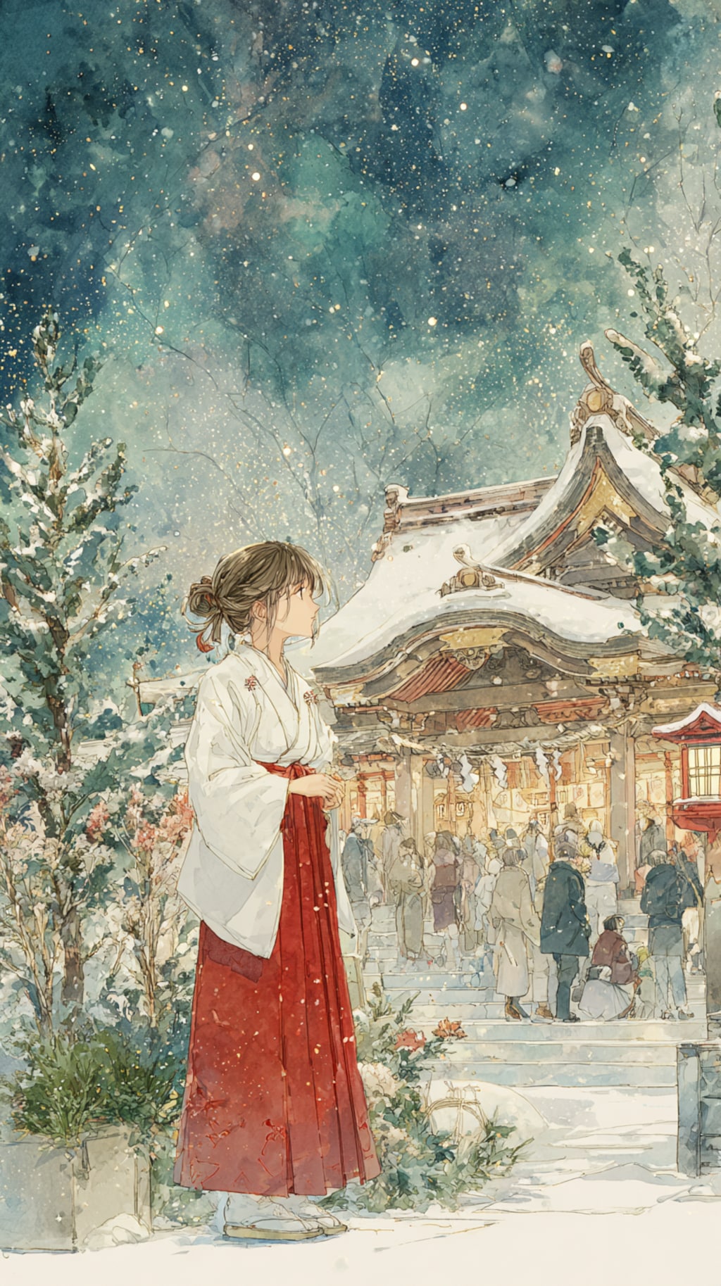 年末年始の神社の巫女