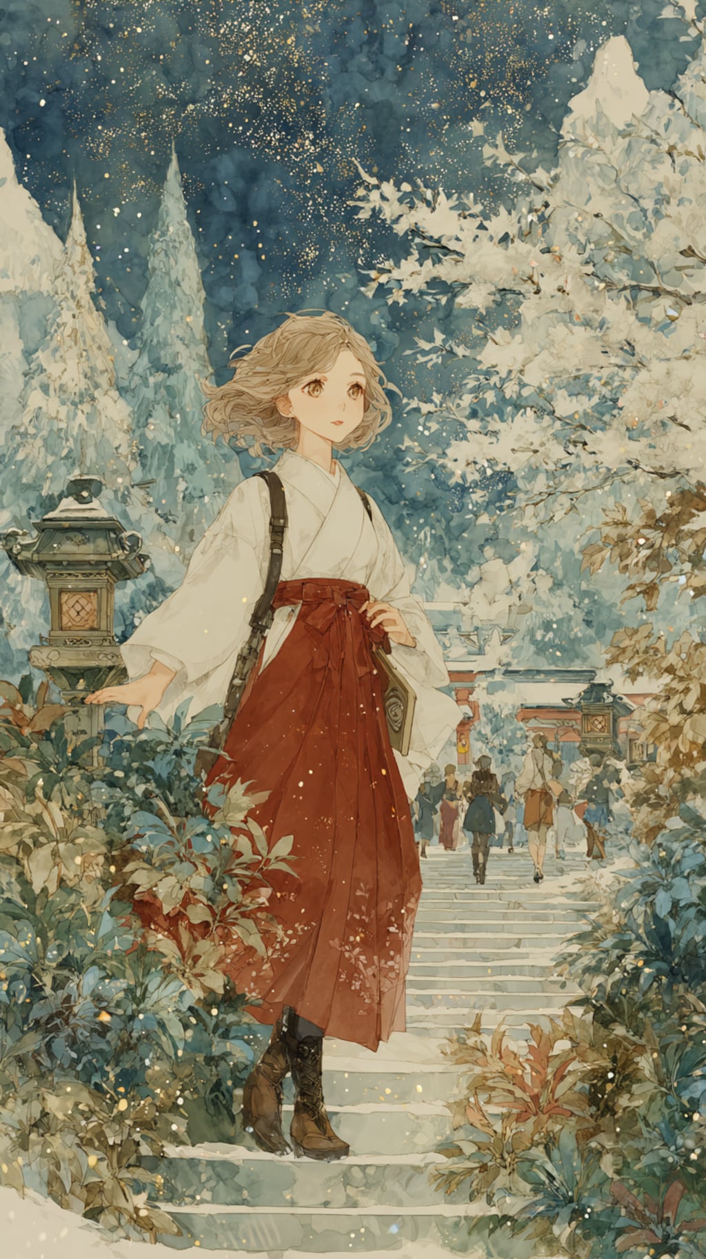 年末年始の神社の巫女