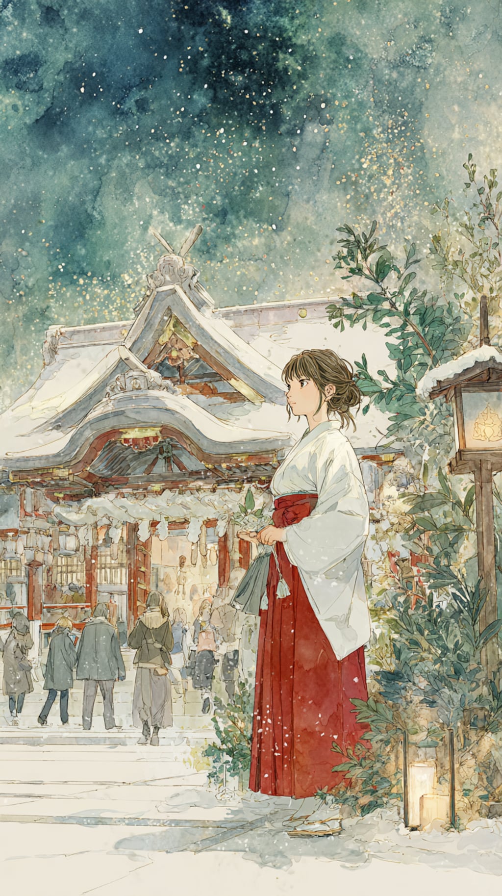 年末年始の神社の巫女