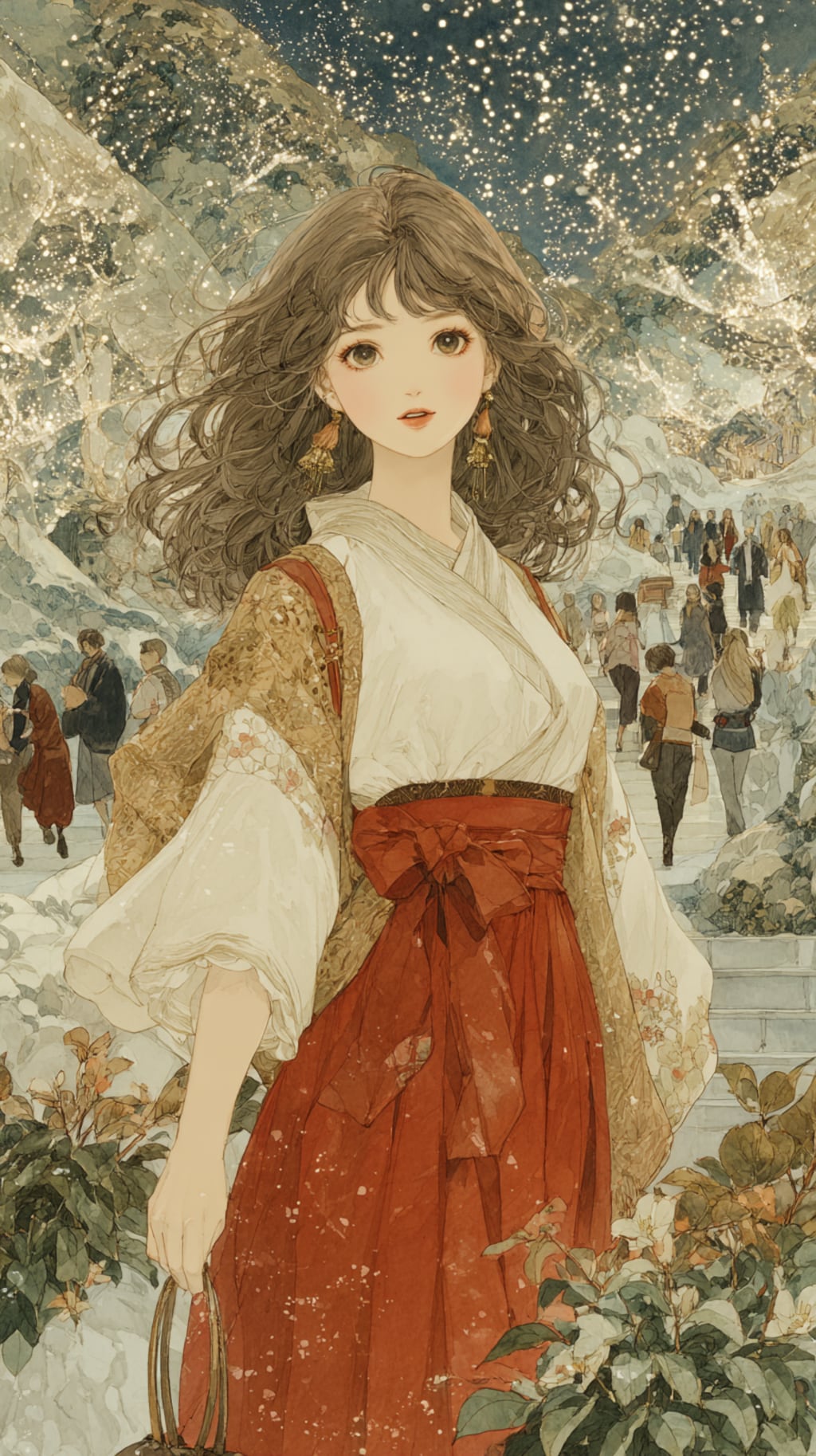 年末年始の神社の巫女