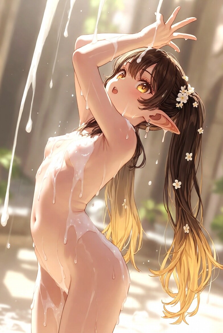 液体まみれのエルフ３