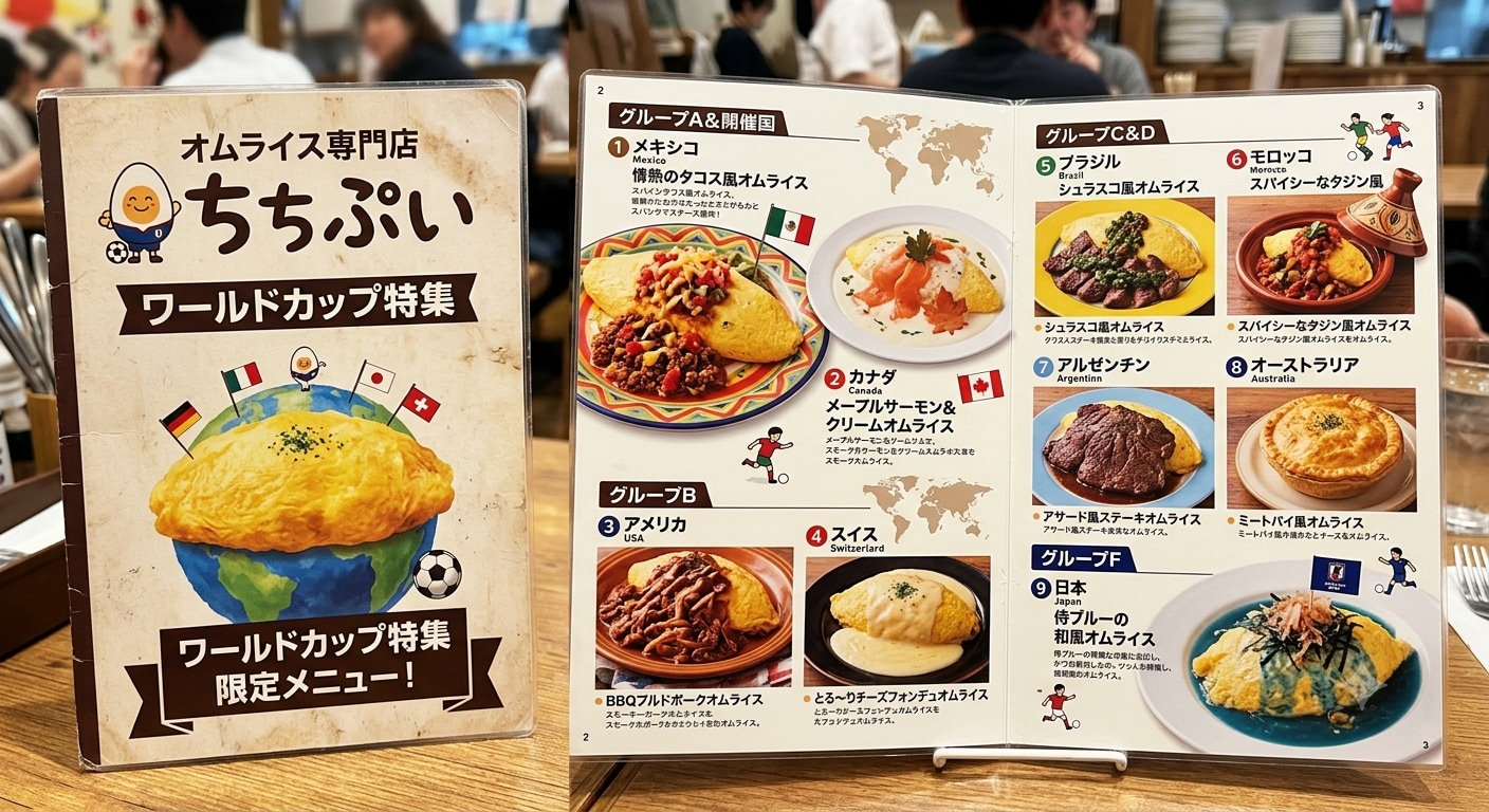 オムライス専門店「ちちぷい」メニュー表