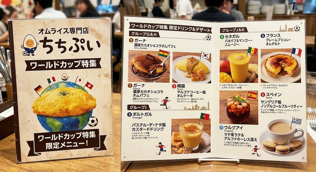 オムライス専門店「ちちぷい」メニュー表