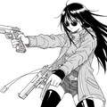 漫画っぽい武装JK (機関銃と少女⑨) 6枚目