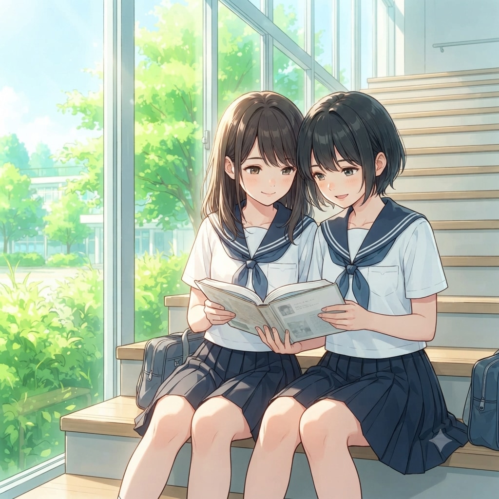 階段の少女