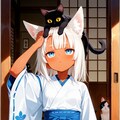 黒猫と狐娘達 2枚目
