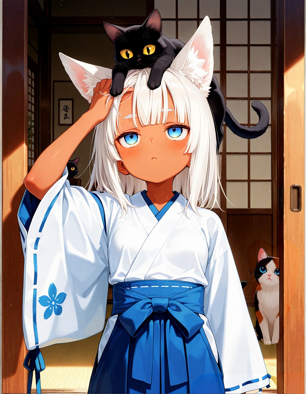 黒猫と狐娘達