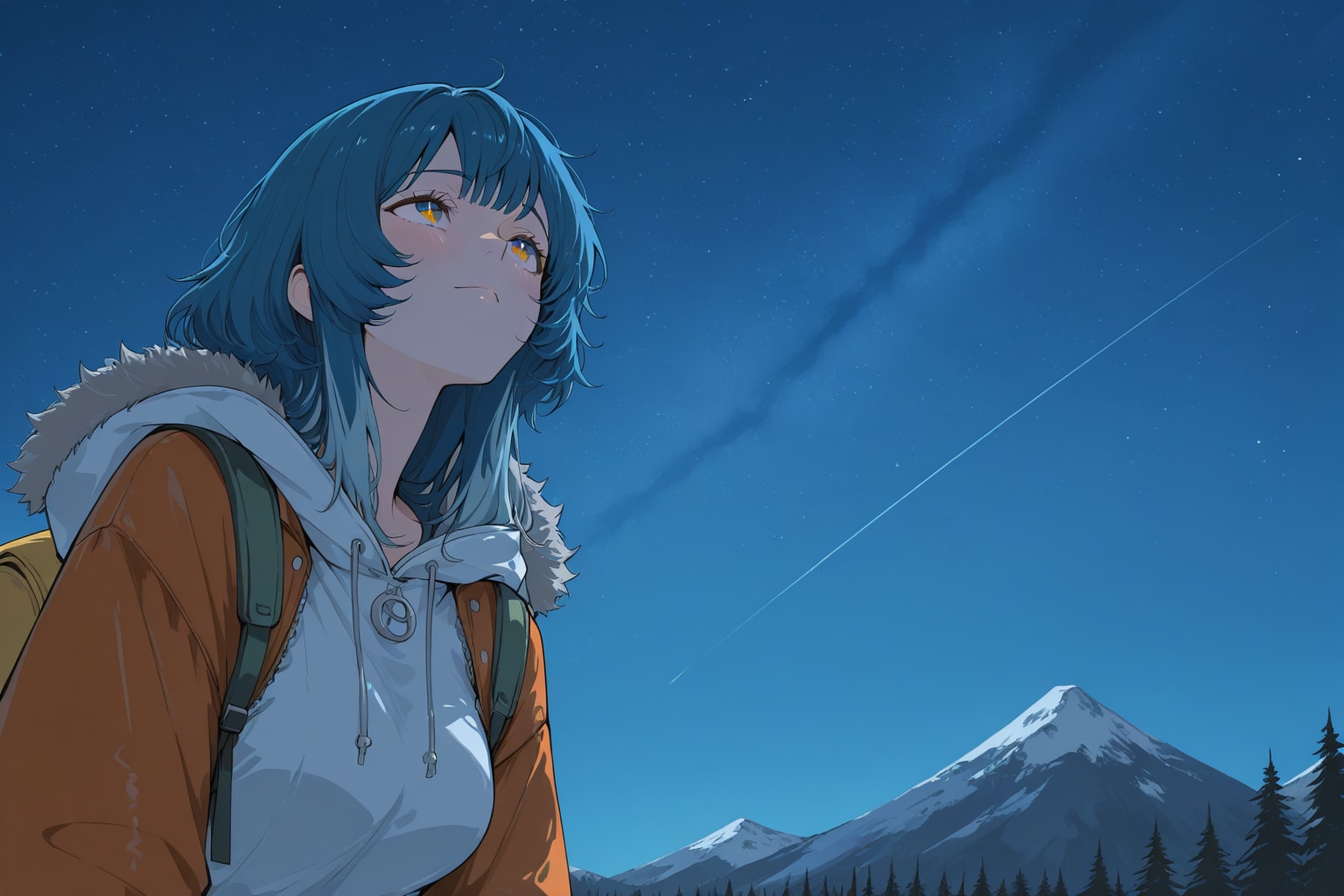 山ガールと星空
