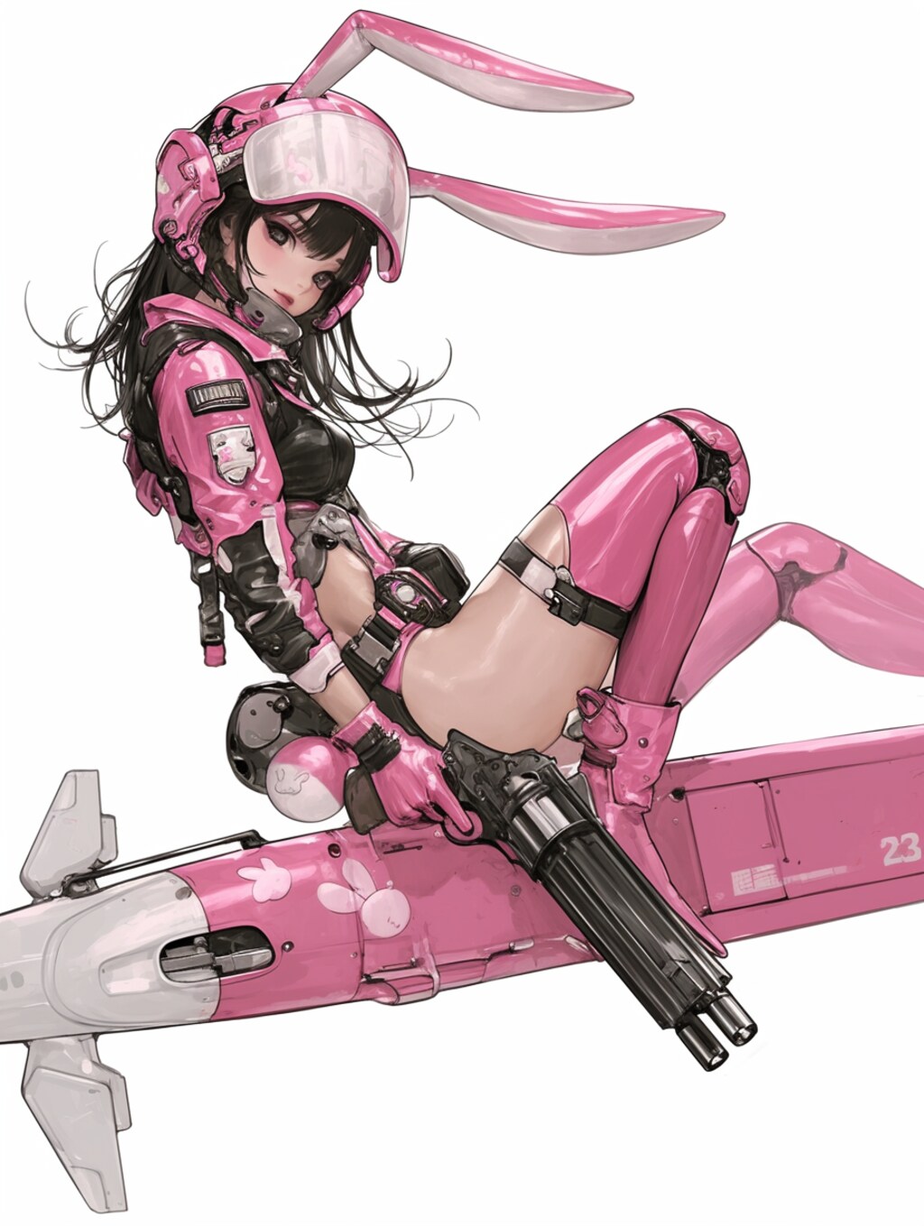 pink bunny paratroopers sci-fi mode 桃色兎耳空挺部隊