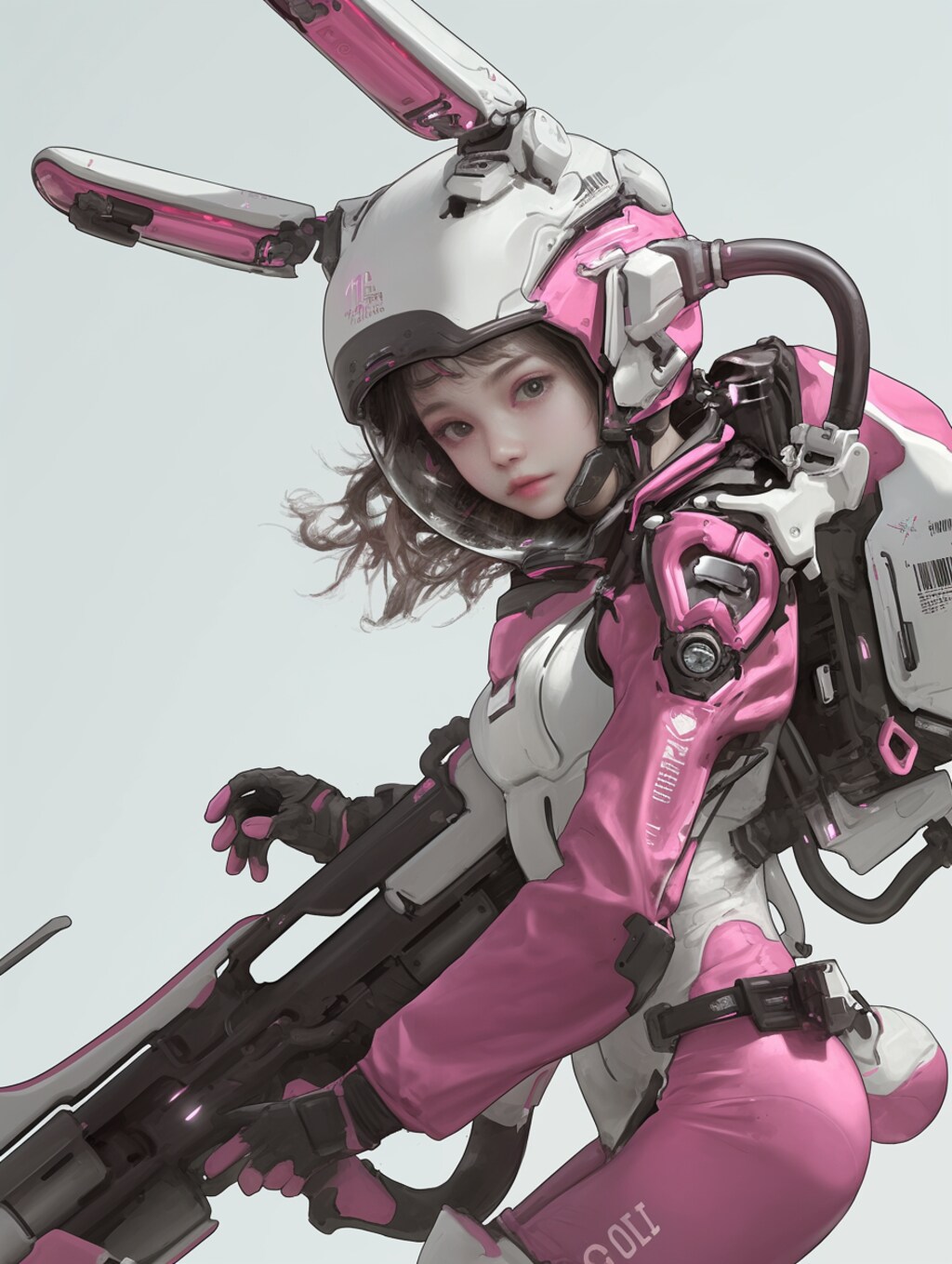 pink bunny paratroopers sci-fi mode 桃色兎耳空挺部隊