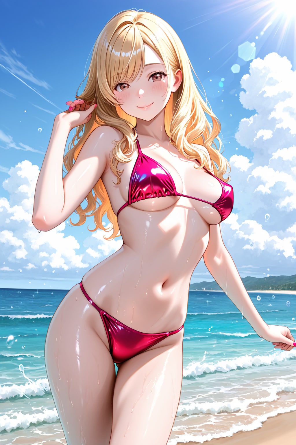 砂浜を散歩