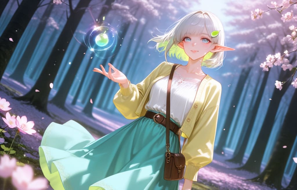 ファンタジー風、春色コーデ