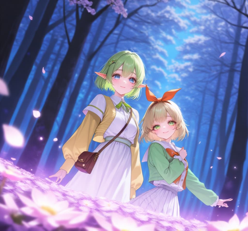 ファンタジー風、春色コーデ