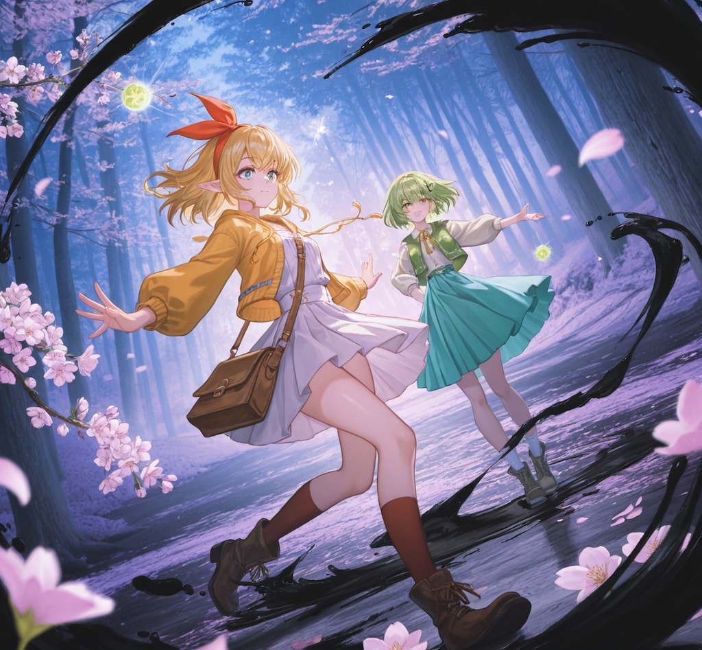 ファンタジー風、春色コーデ