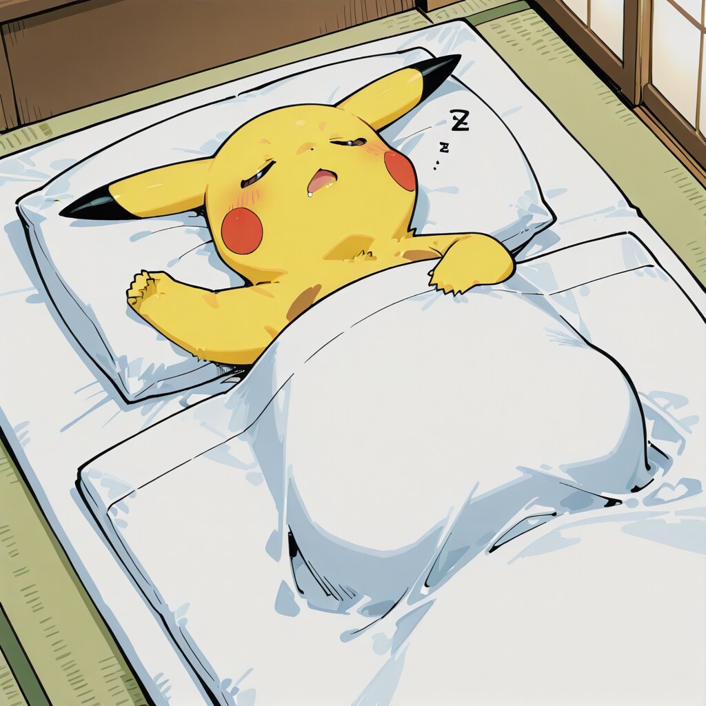 ピカチュウ　寝る　2025/12/26 | の人気AIイラスト・グラビア