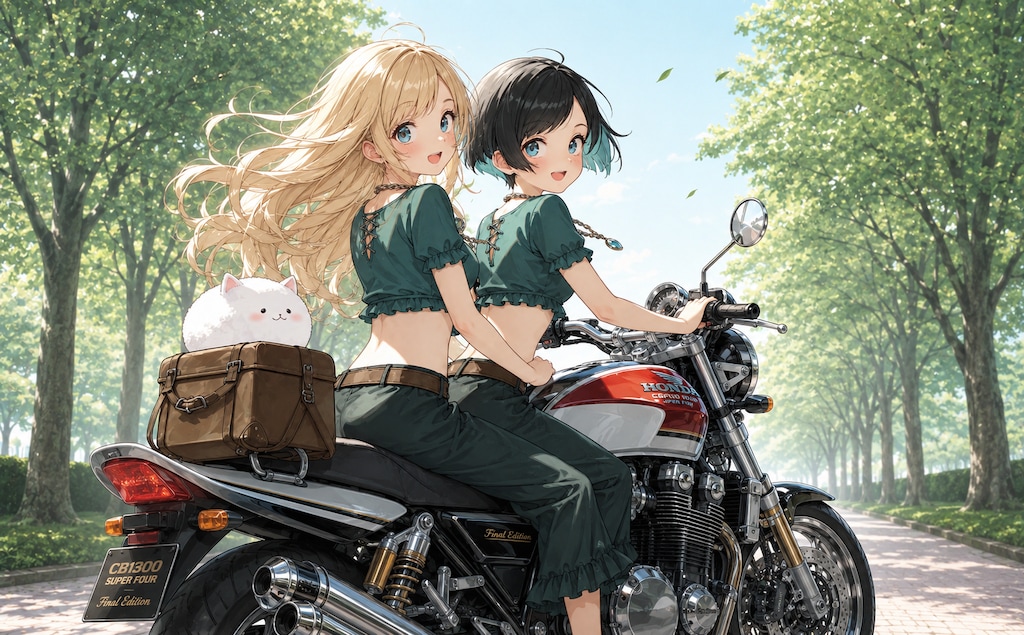 本田さんホンダのバイクで爆走！