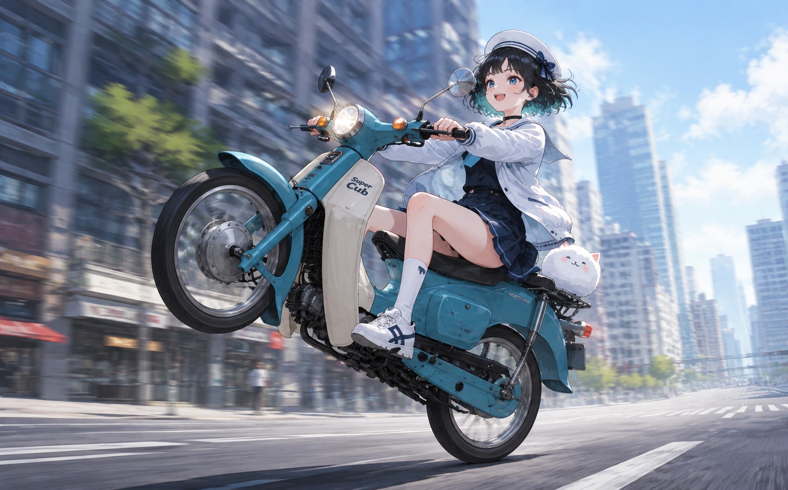 本田さんホンダのバイクで爆走！
