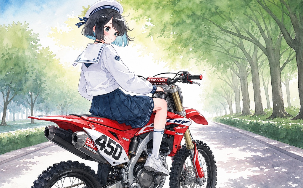 本田さんホンダのバイクで爆走！