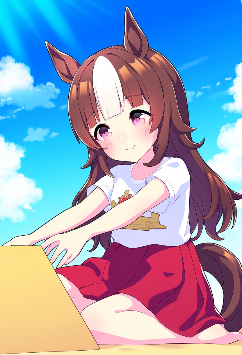 砂遊びをする幼少ゴルシ