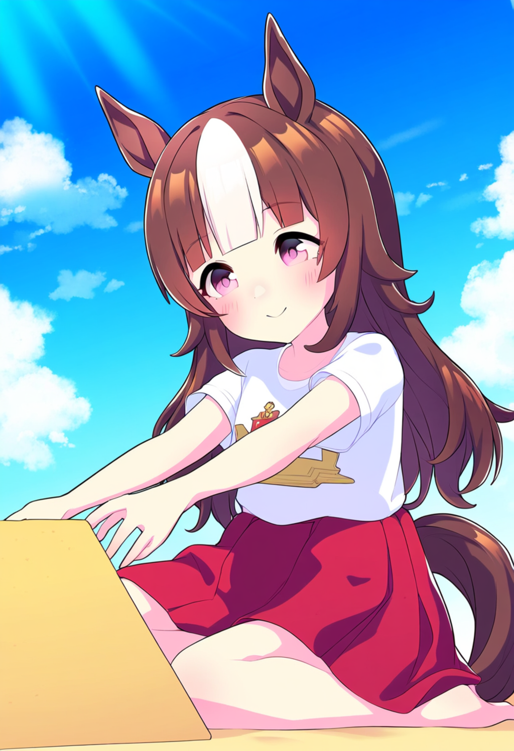 砂遊びをする幼少ゴルシ