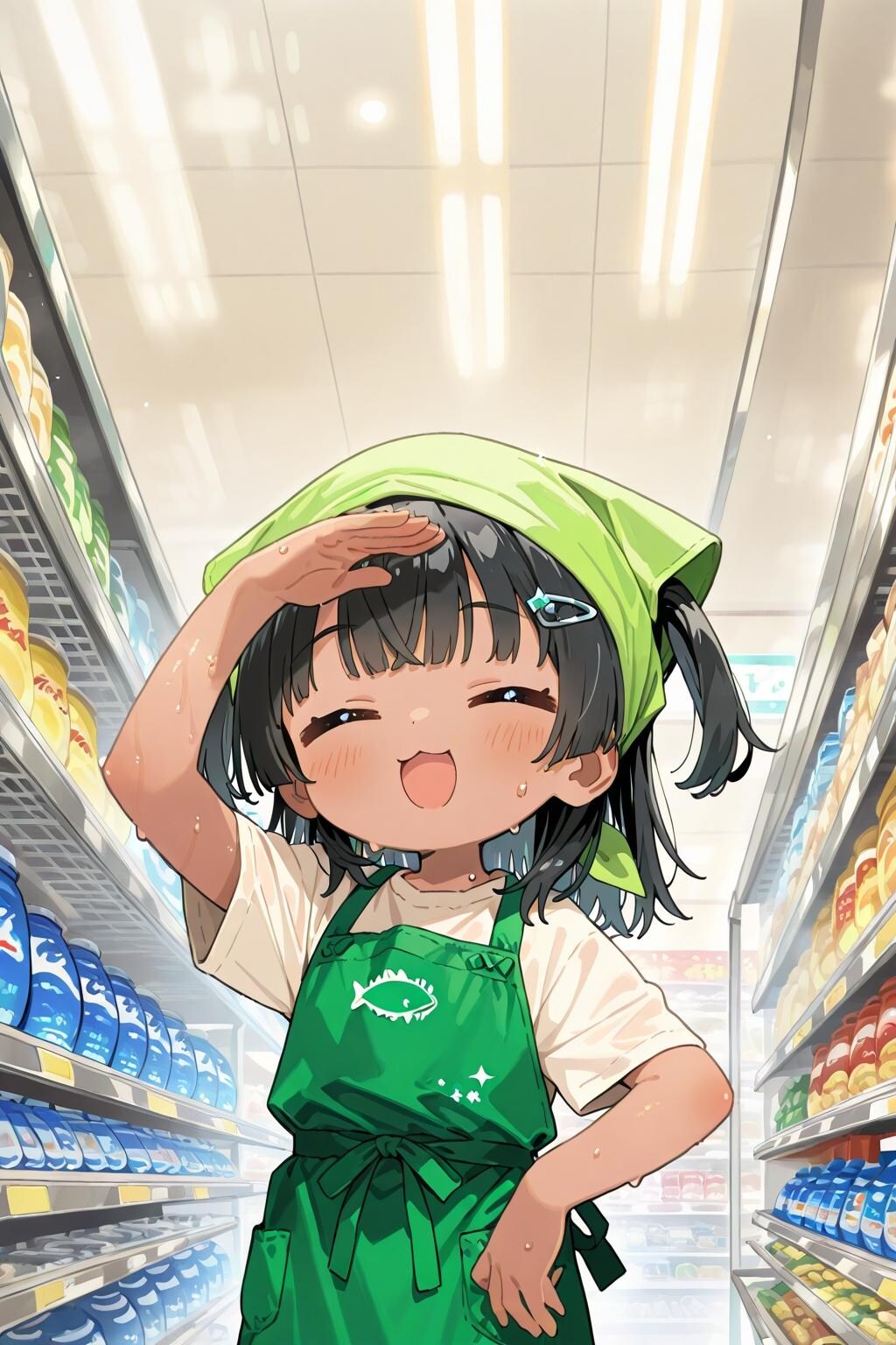 店内を駆け抜けるマグロ