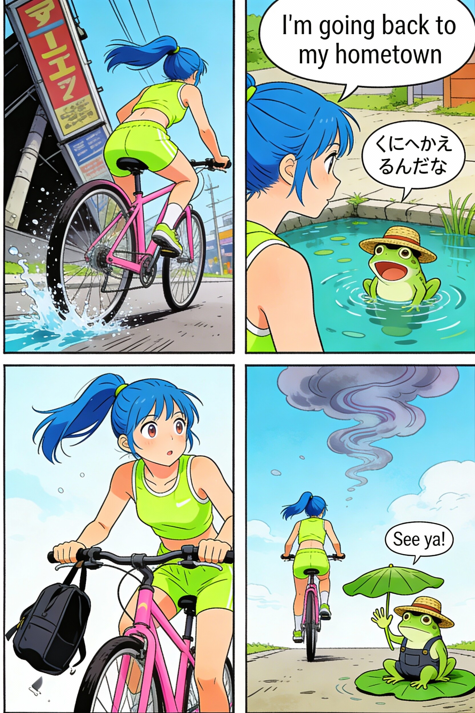 青ぽにちゃん くにへかえる_Seedream4.5