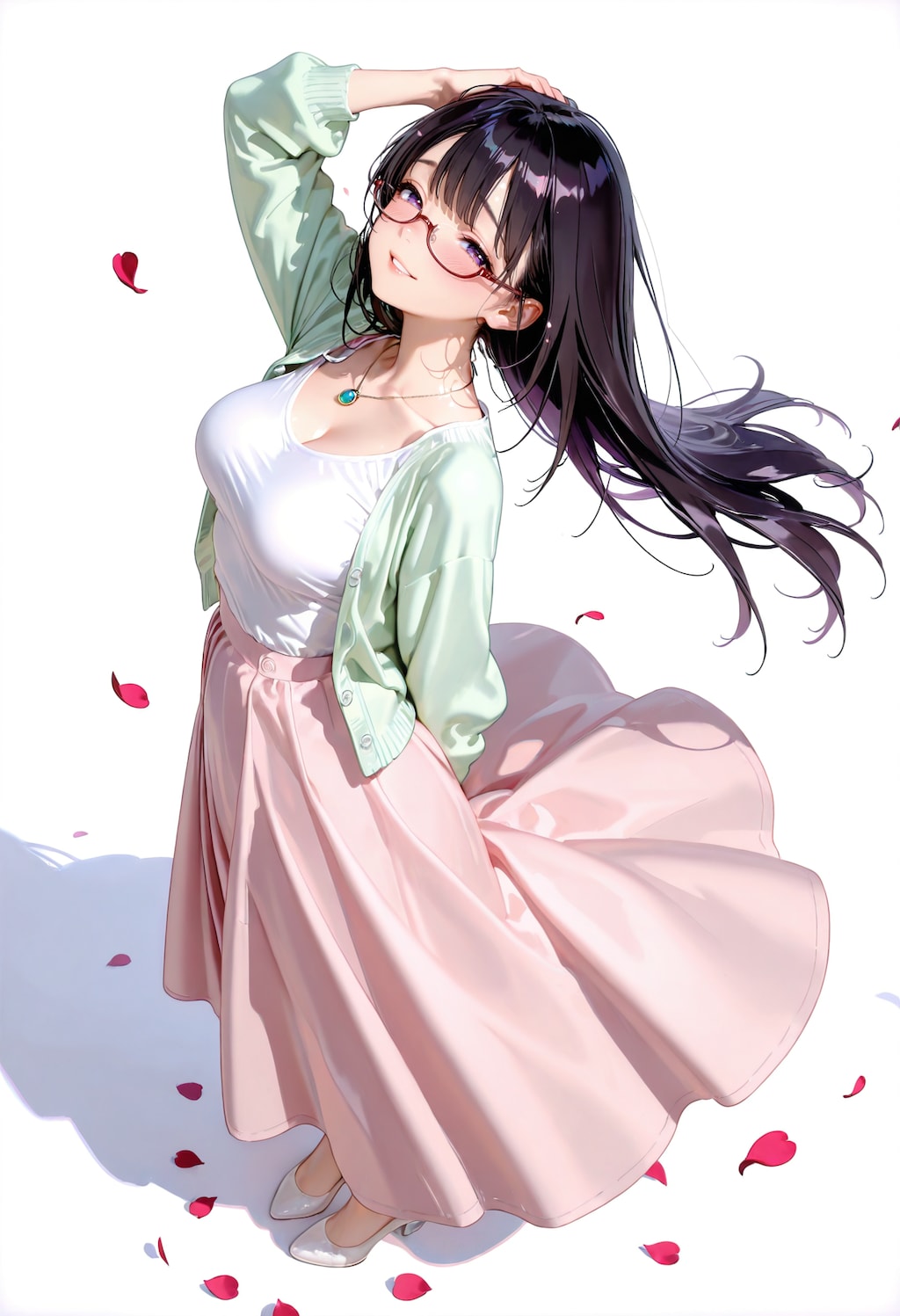 真面目なscoop neck。