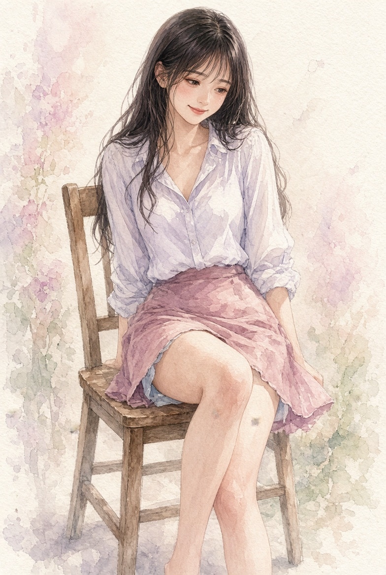 足を組んで座る女性 | の人気AIイラスト・グラビア