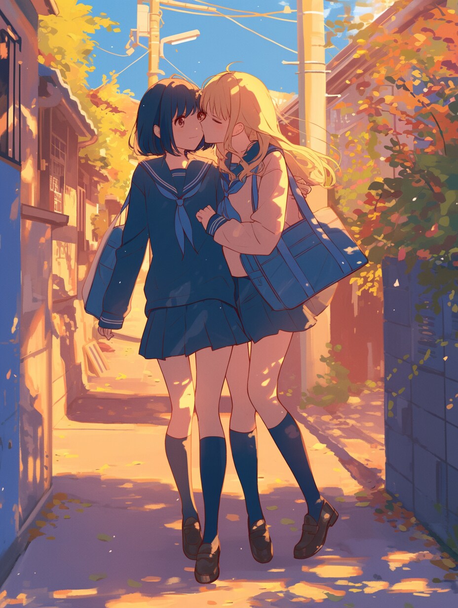 キスしたい二人のJK281 | の人気AIイラスト・グラビア