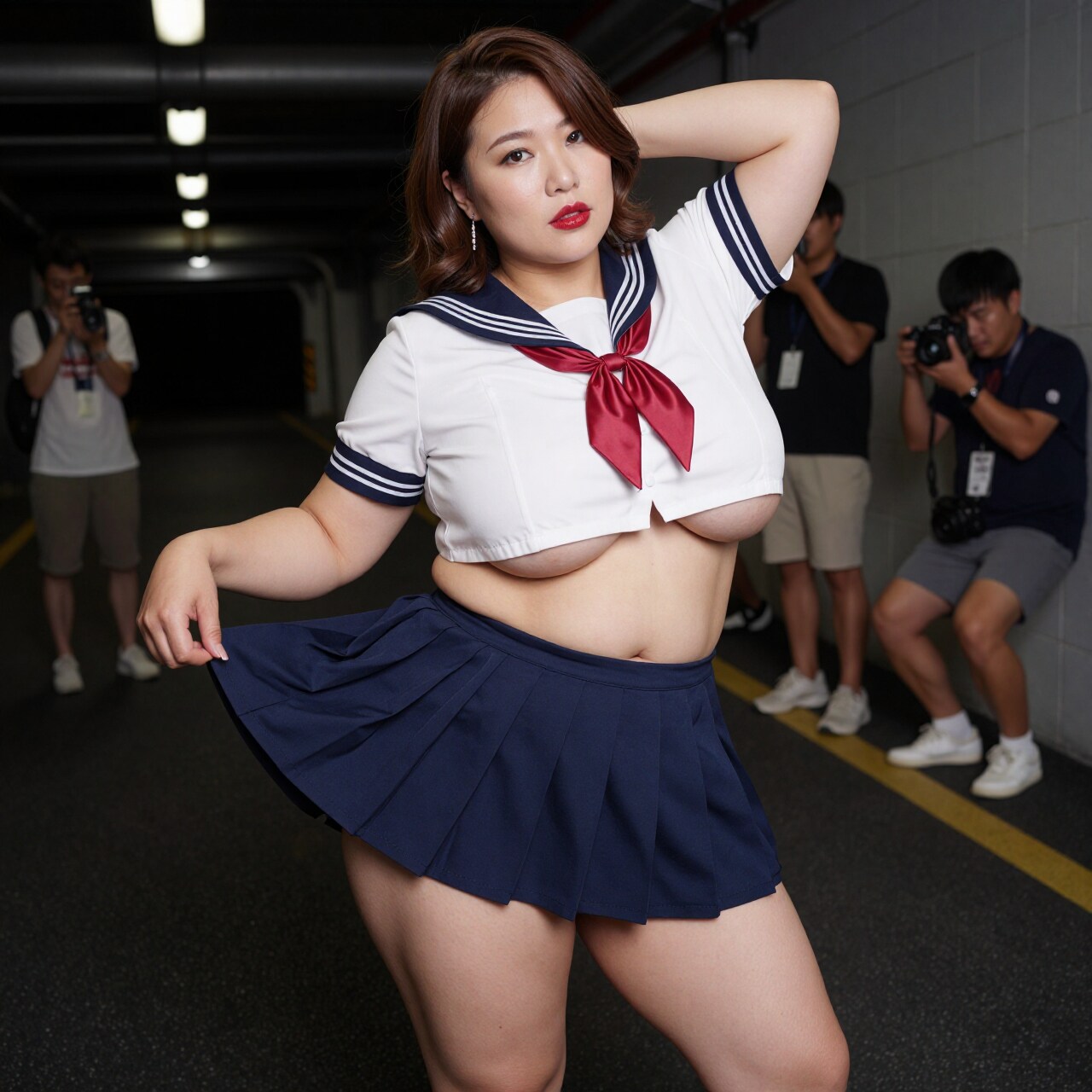 ポッチャリ系セーラー服コスプレ