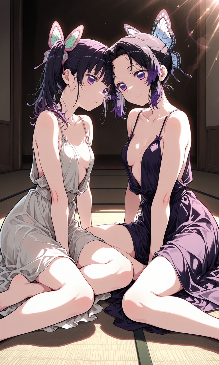 胡蝶しのぶと栗花落カナヲ