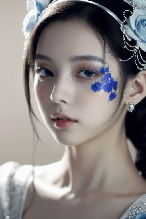 顔にペイントの美女 | の人気AIイラスト・グラビア