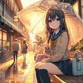 金色に照らされた雨 3枚目