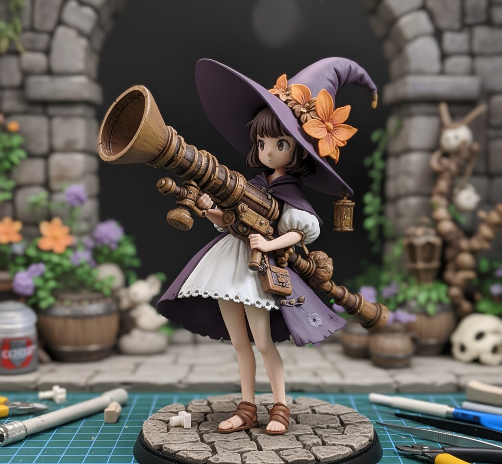 魔女フィギュア & 元イラスト