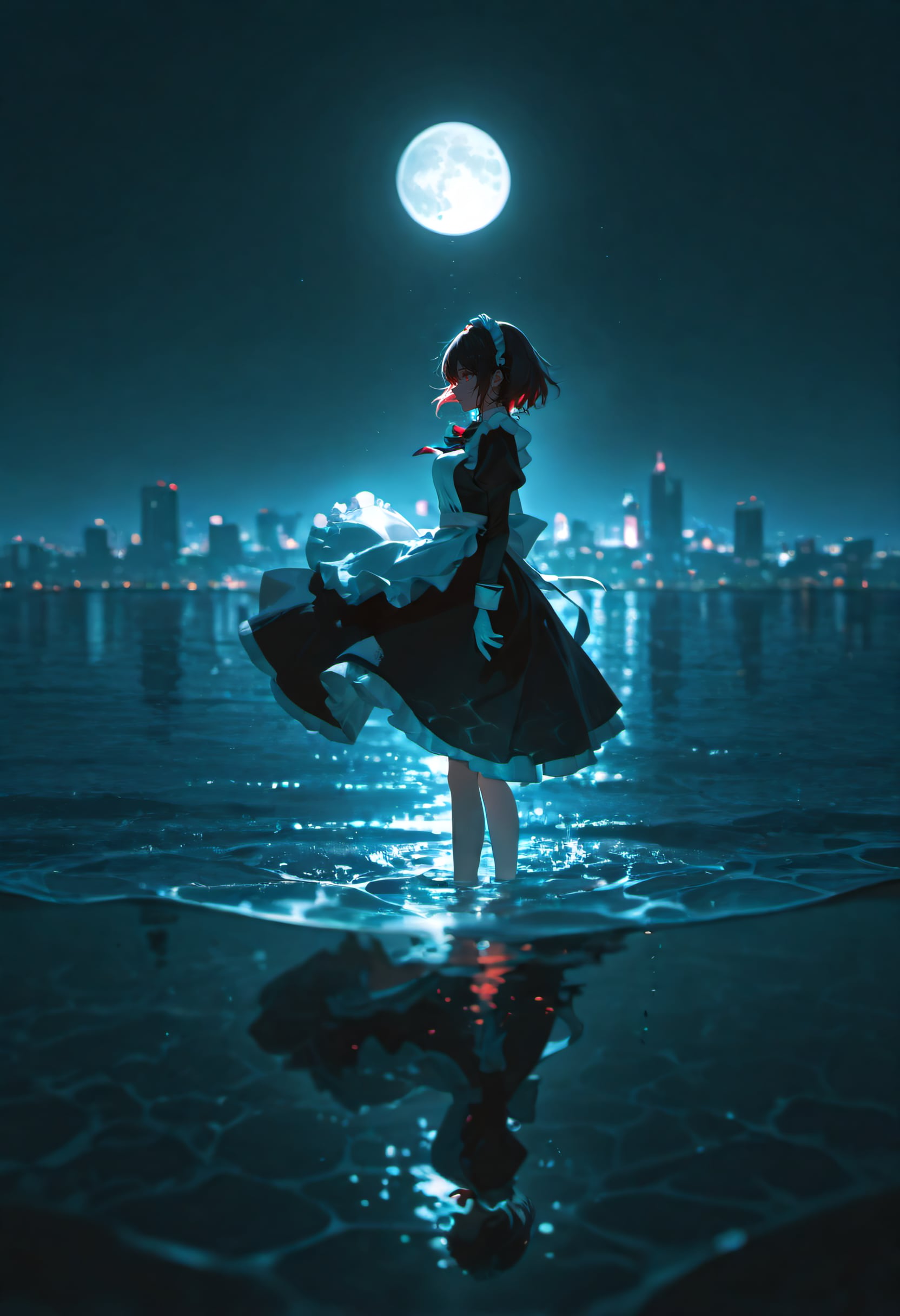 夜の狭間に立つ | の人気AIイラスト・グラビア