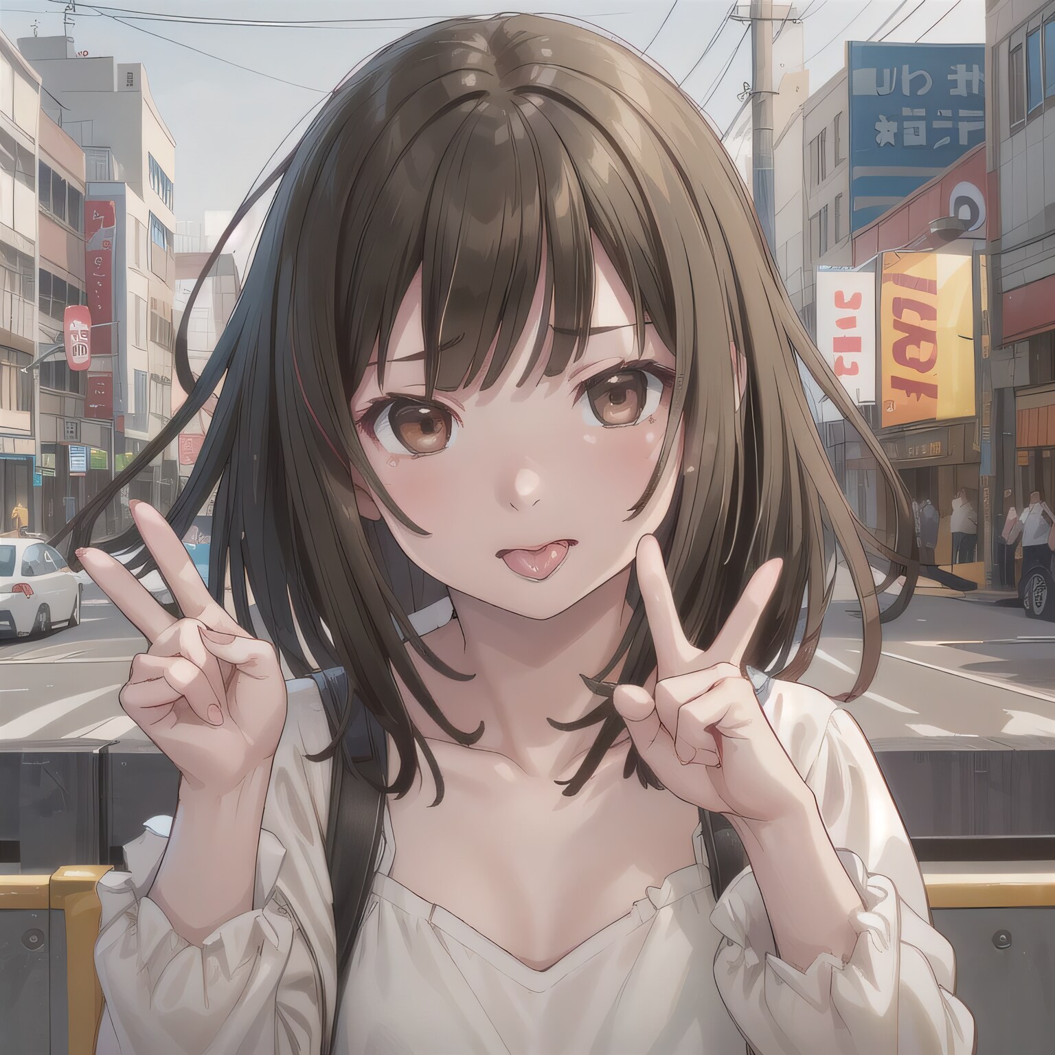 茶髪ボブでワンピースの少女７ | の人気AIイラスト・グラビア